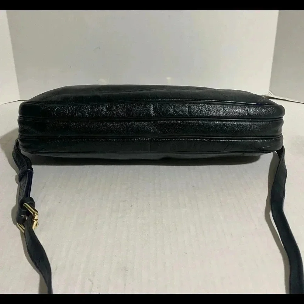 Suarez vintage black leather satchel handbag